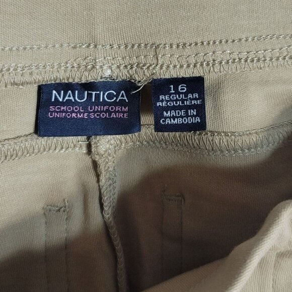 Nautica School Uniform Jeggings Khaki SZ 16 Pants Flat Front Pull On Pockets NWT - Picture 7 of 8